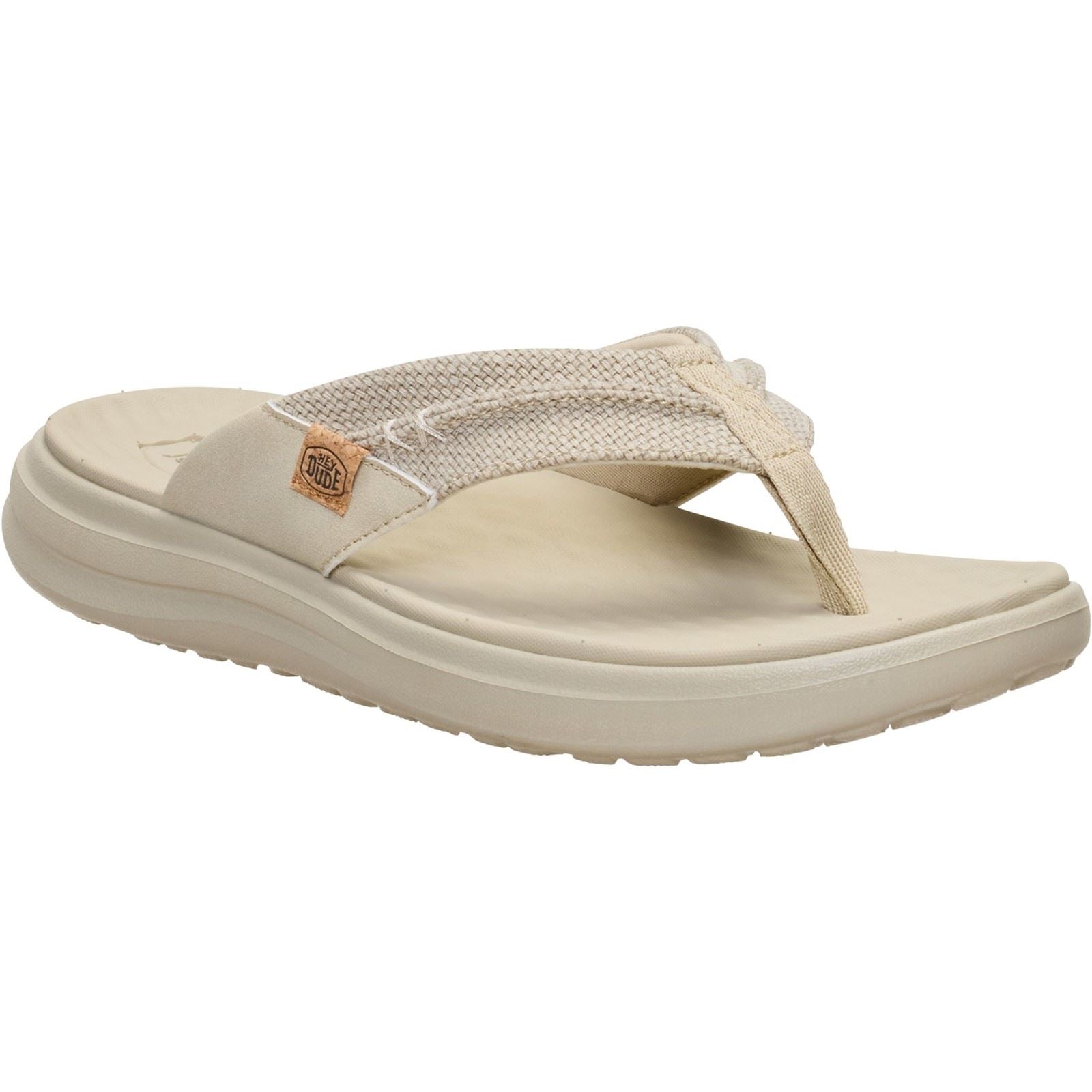 HEYDUDE Finn Flip Sandales Beiges En Polyester Pour Hommes