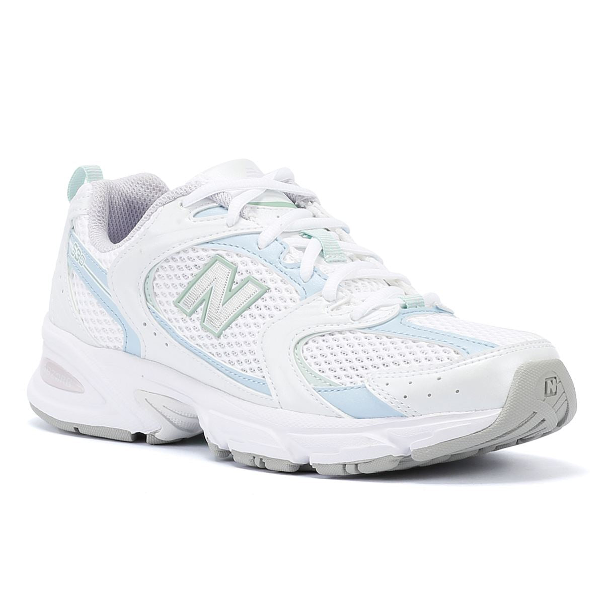 New Balance 530 Baskets Pour Femmes Blanches/Bleu Clair/Chrome Bleu/Cendres D'argile