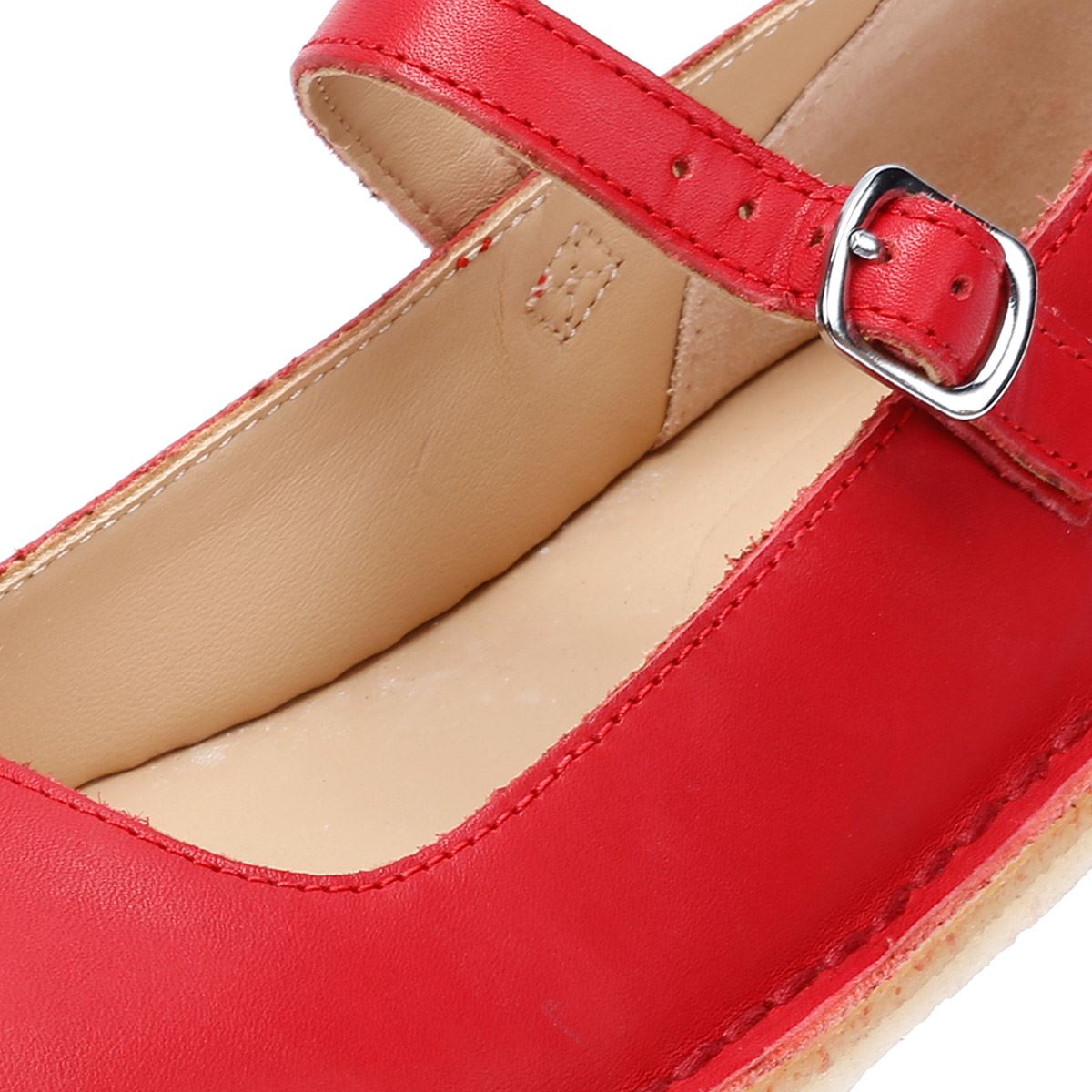 Clarks Originals Desert Jane Chaussures Rouges En Cuir Pour Femmes