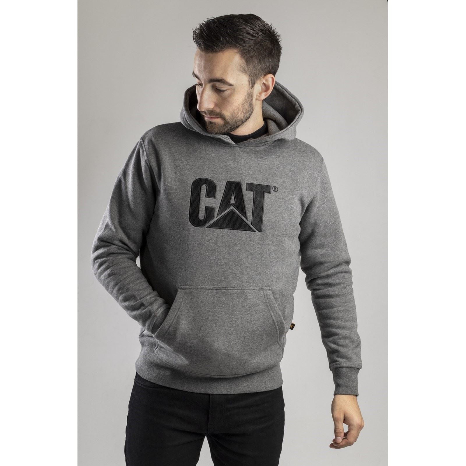 Caterpillar Trademark Sweat À Capuche Gris En Coton Pour Homme