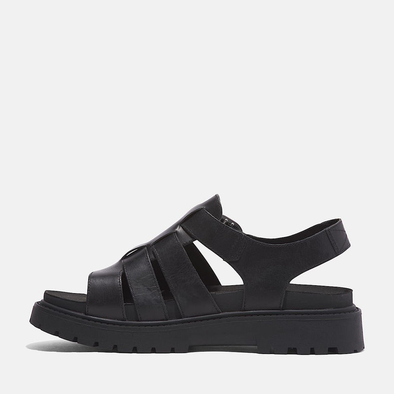 Timberland Clairemont Way Fisherman Sandales Noires Pour Femmes En Cuir