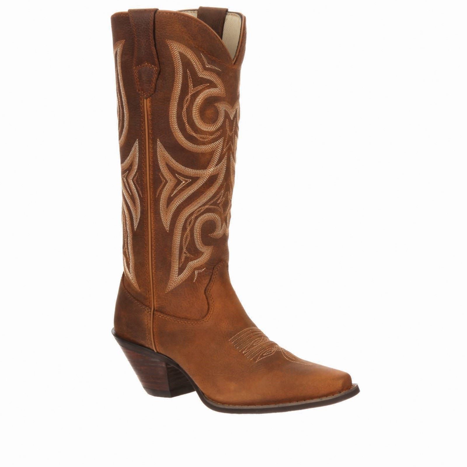 Durango Crush Bottes En Cuir Vieilli Cognac Pour Femme