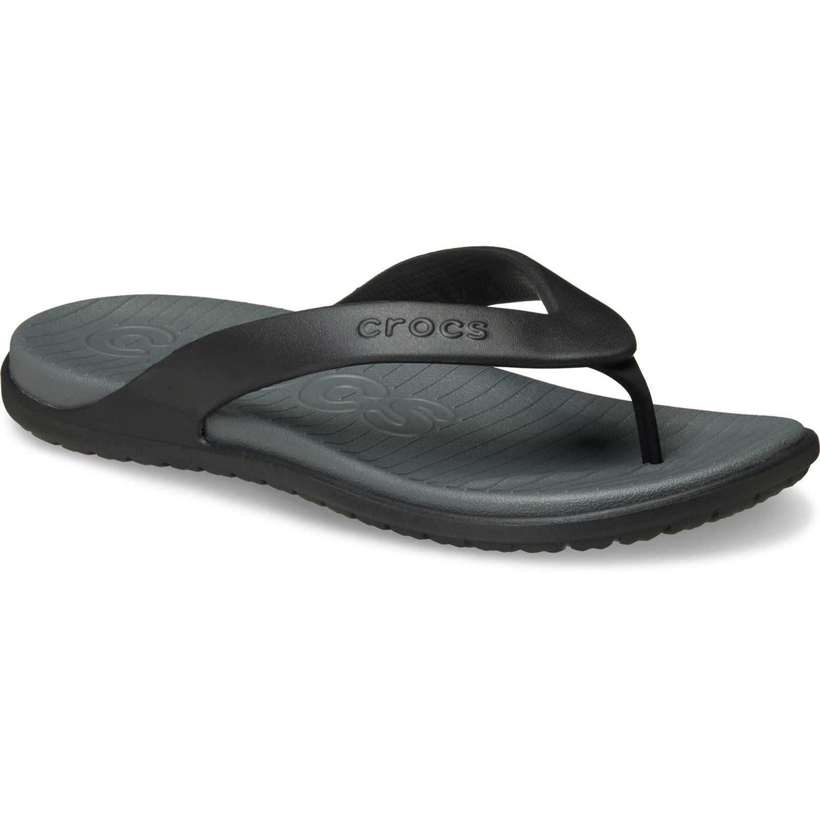 Crocs Coast Flip Tongs En Polyuréthane Pour Homme Noires/Grises Ardoise