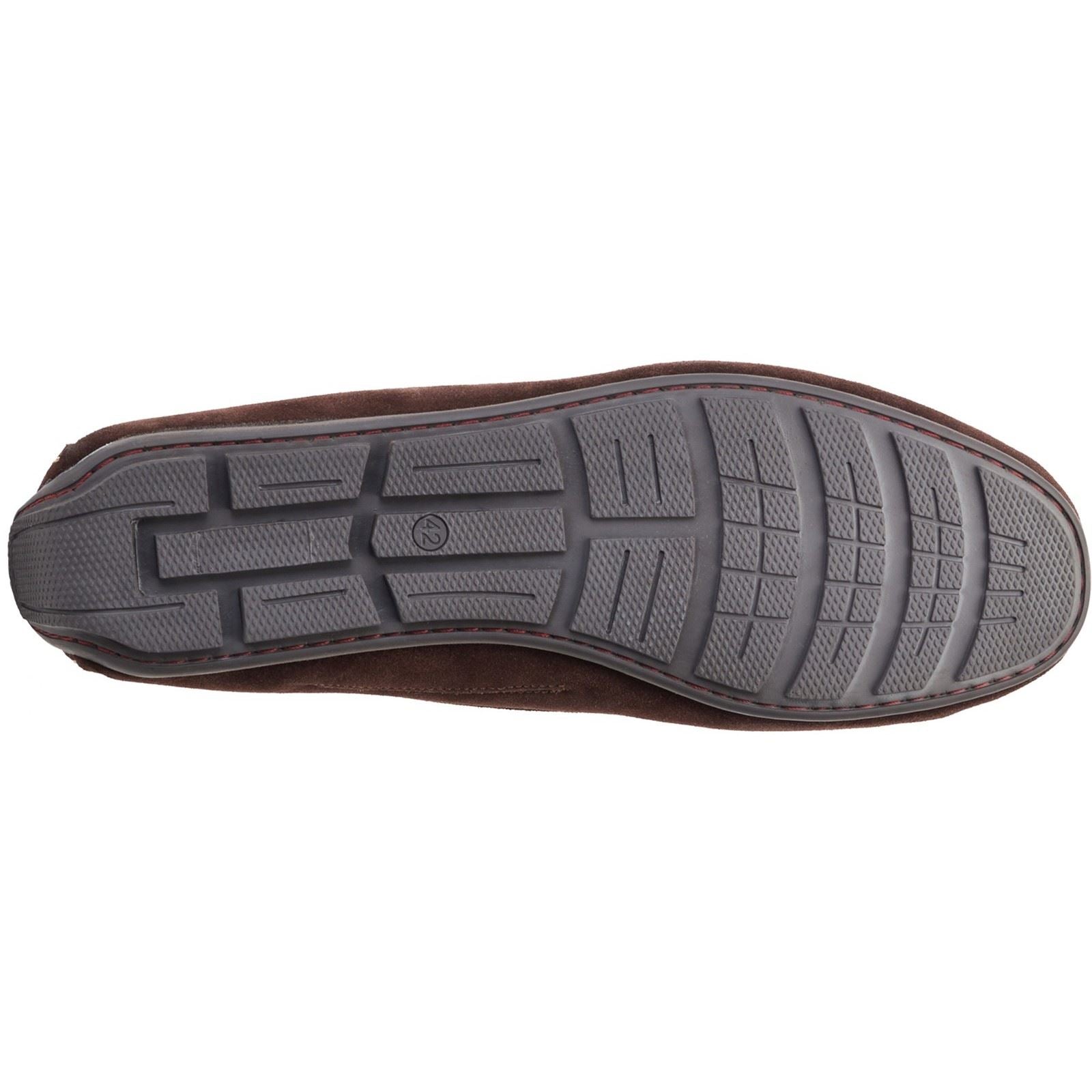 Base London Collins Chaussures Mocassins Pour Hommes En Cuir Marron Foncé