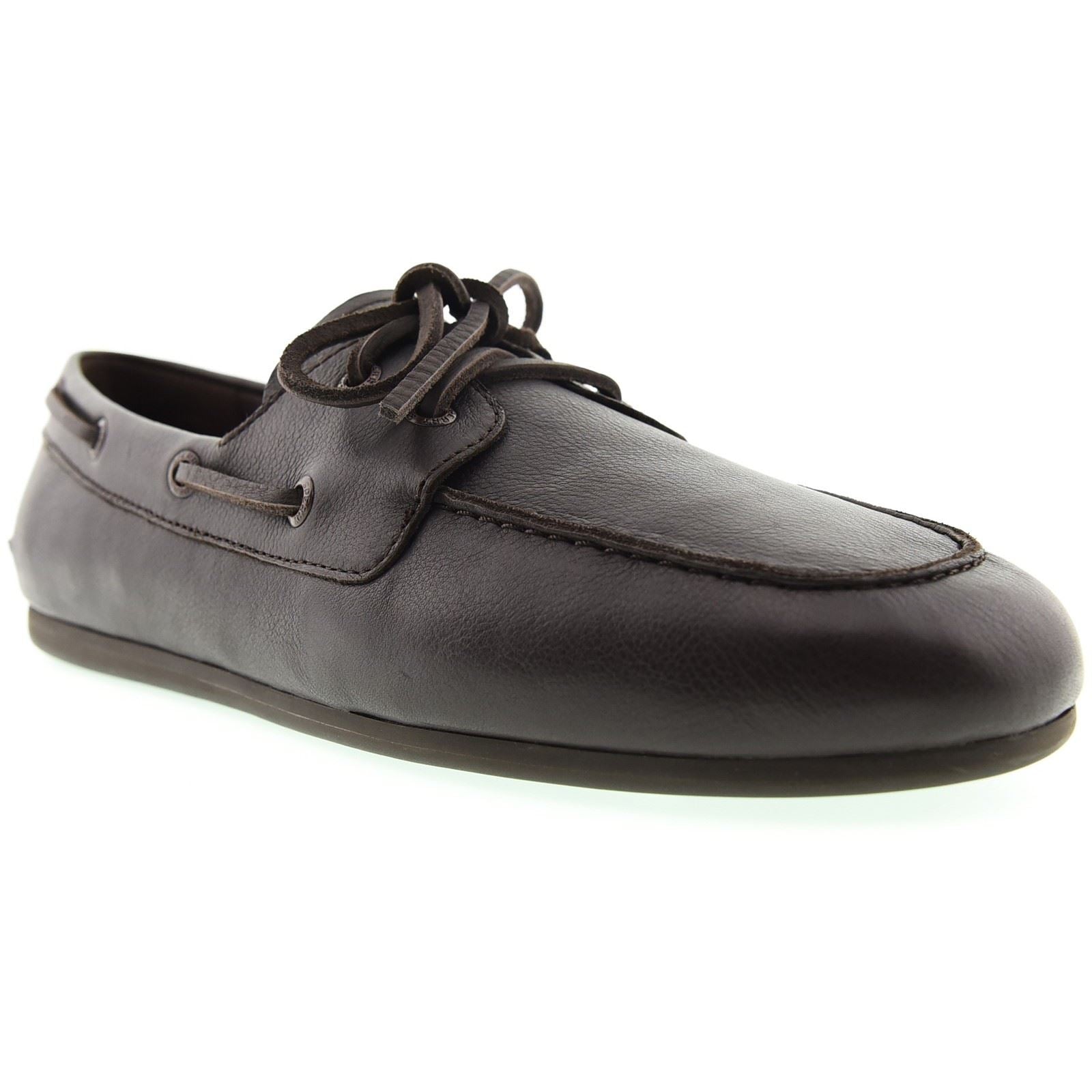 Sperry Slimboat Boat Chaussures De Bateau En Cuir Pour Hommes Marron Foncé
