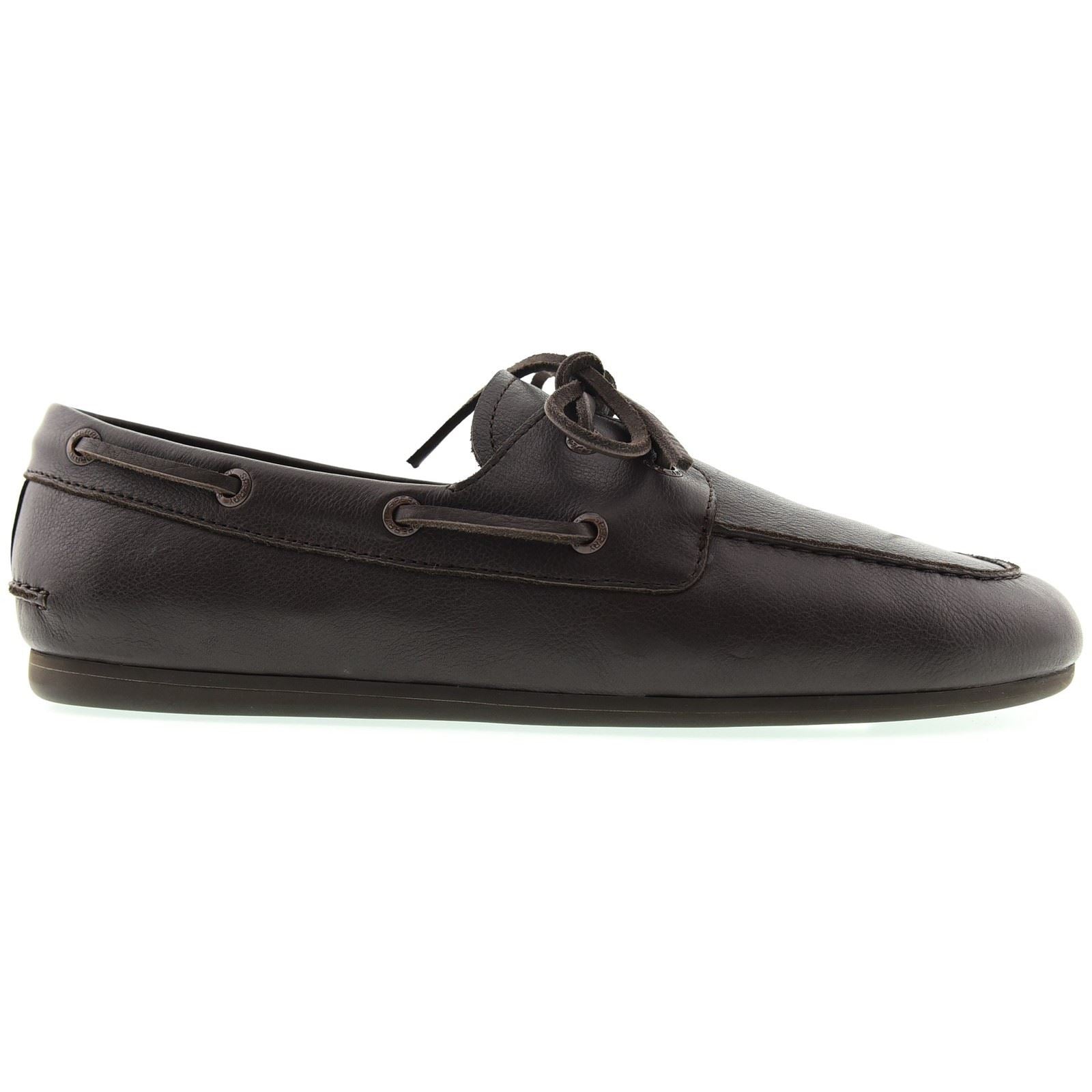 Sperry Slimboat Boat Chaussures De Bateau En Cuir Pour Hommes Marron Foncé