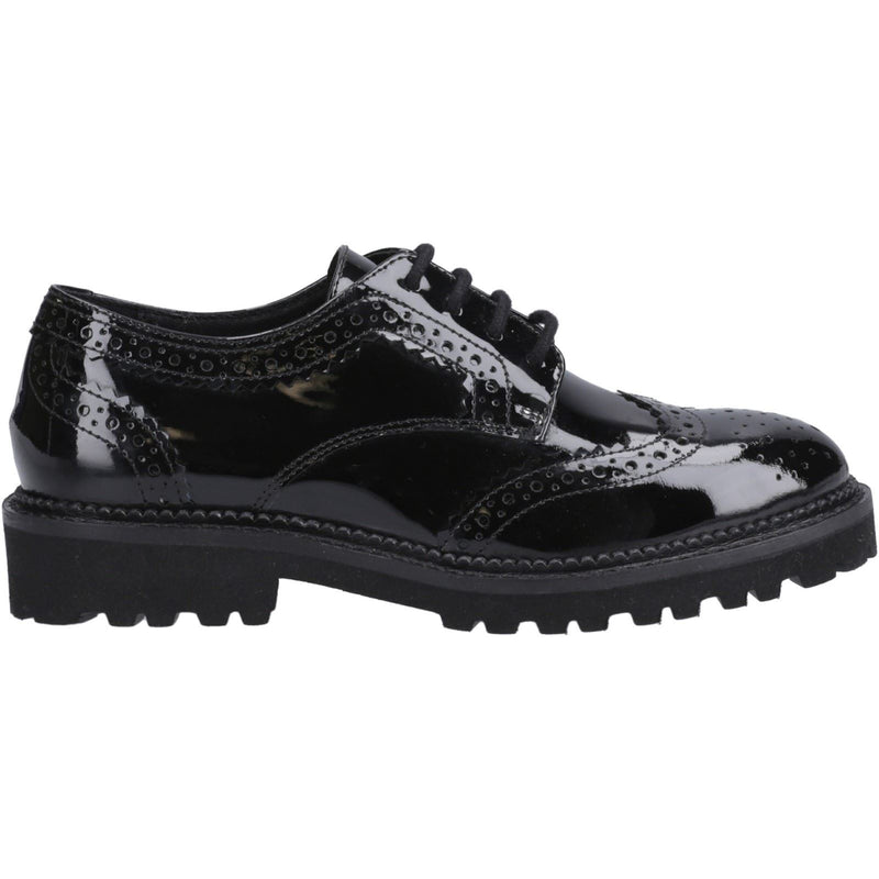 Hush Puppies Gabi Lace Up Chaussures Noires Pour Filles En Cuir