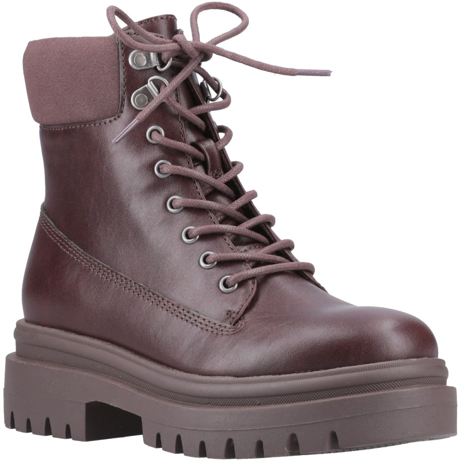 Rocket Dog Danie Bottes Mi-mollet À Talons Hauts Pour Femme En Simili Cuir Marron Foncé