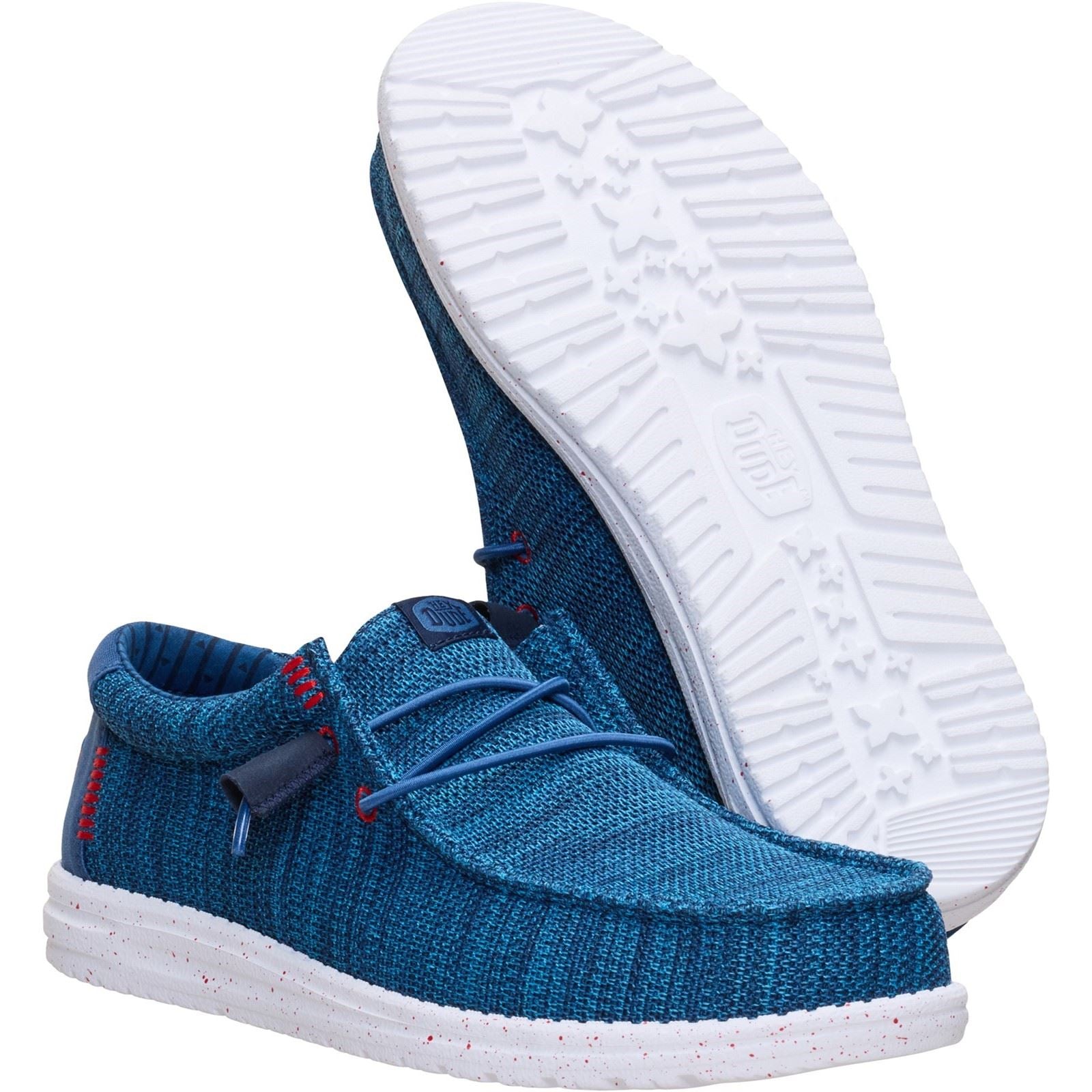 HEYDUDE Wally Stretch Sox Mocassins En Polyester Pour Hommes En Bleu Ensign/Multi