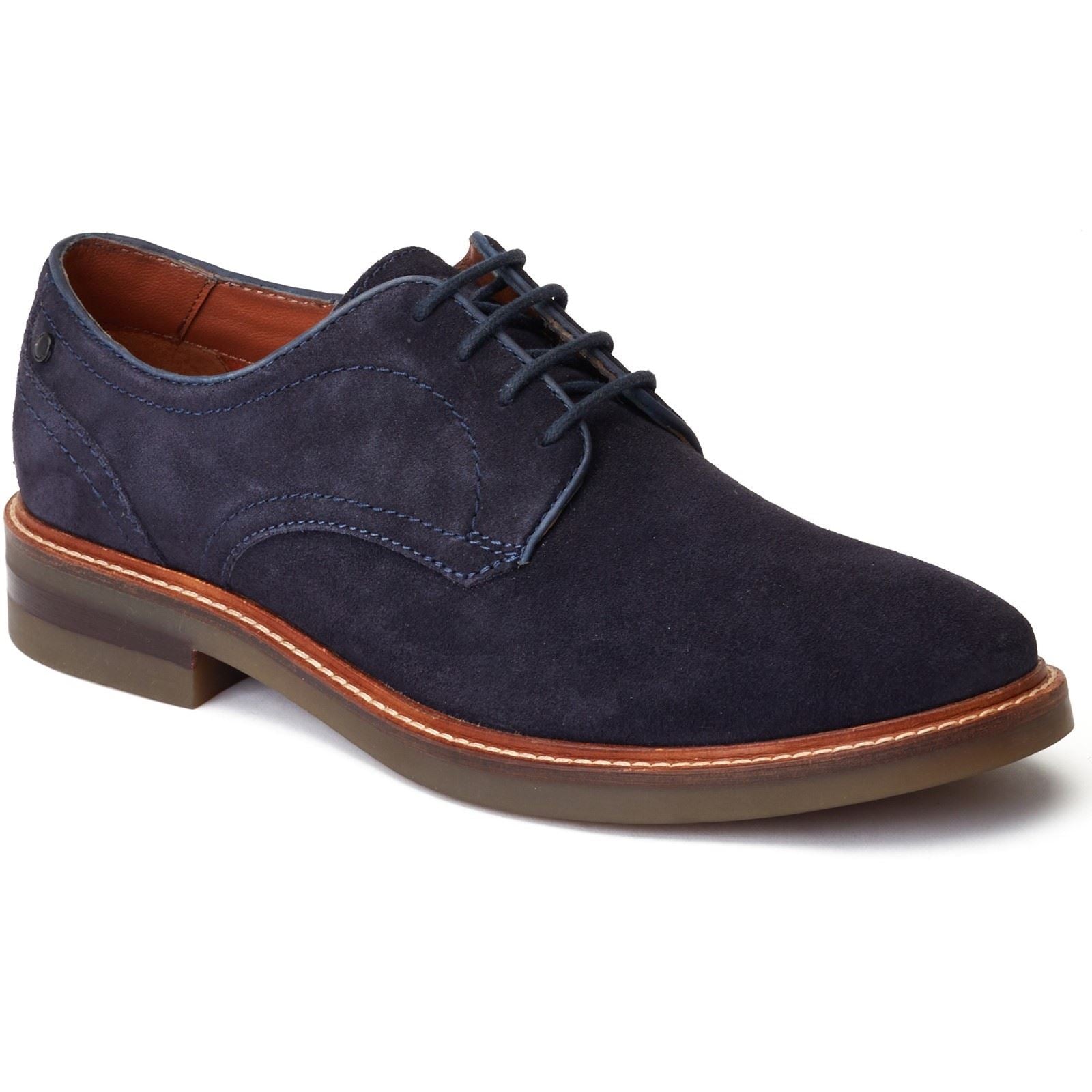Base London Mawley Chaussures Oxford En Cuir Pour Homme, Couleur Bleu Marine