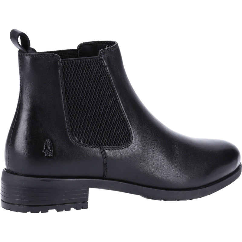 Hush Puppies Sammie Bottes Plates Chelsea Noires En Cuir Pour Femmes