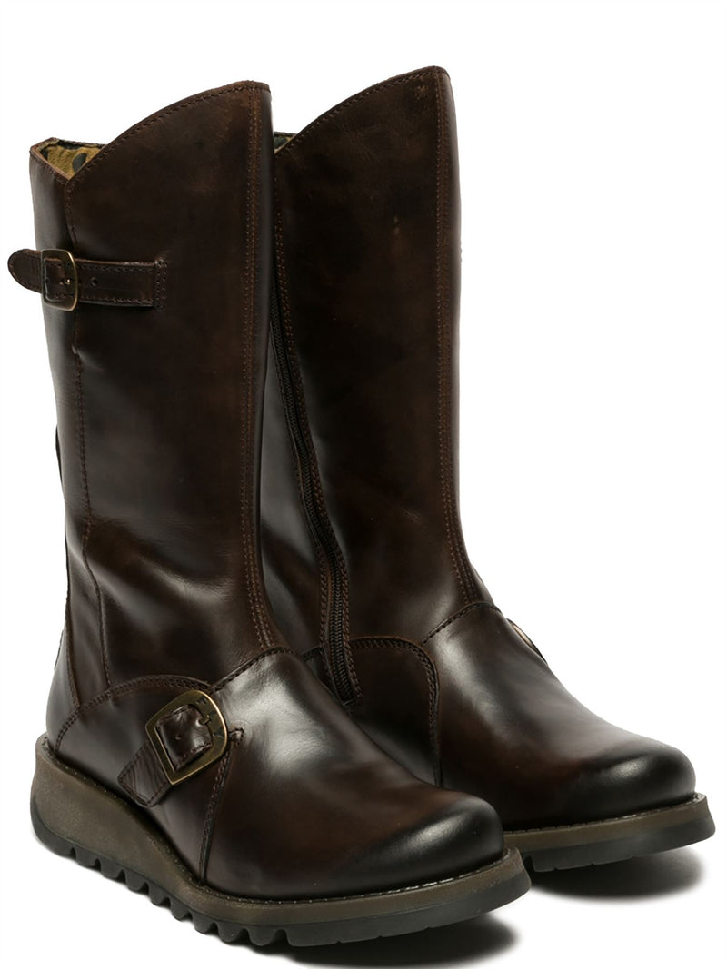 Fly London MES 2 Rug Bottes En Cuir Pour Femmes Marron