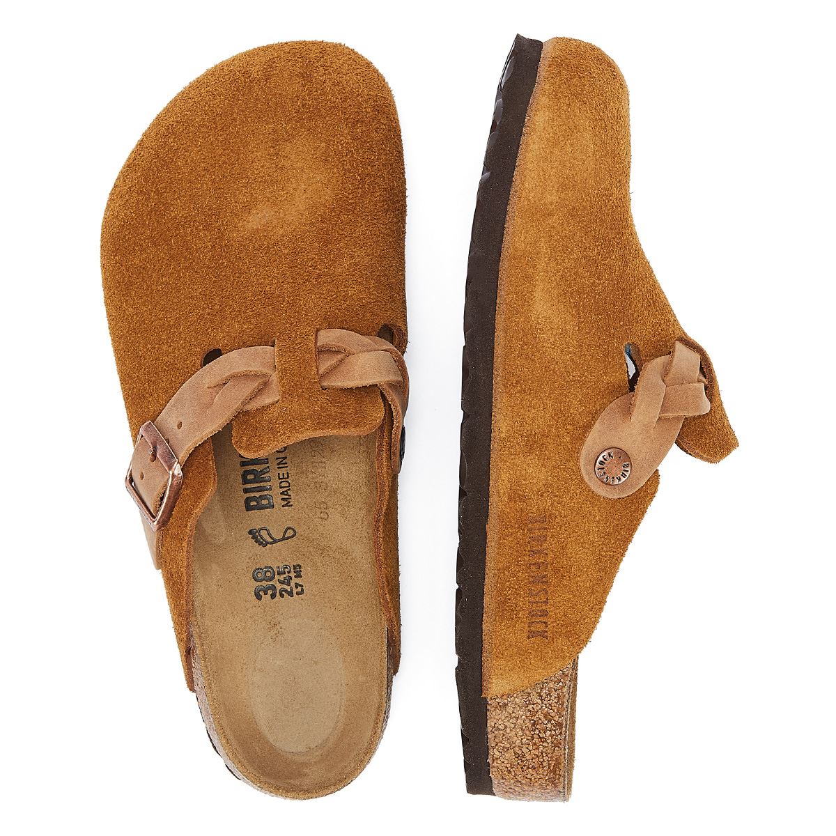 Birkenstock Boston Sabots En Daim De Vison Pour Femmes