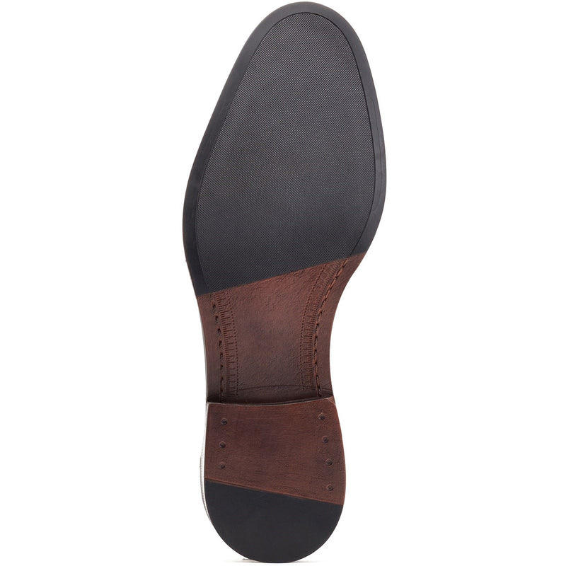 Base London Kennedy Chaussures En Cuir Pour Hommes Noires À Enfiler