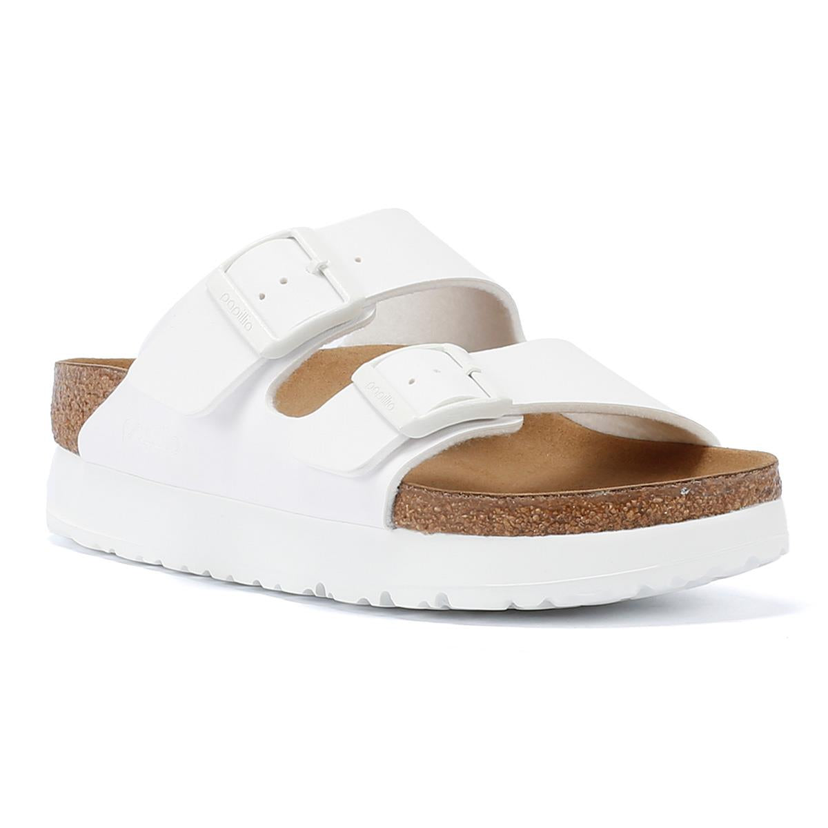 Birkenstock Arizona Flex Platform Sandales Blanches Pour Femmes