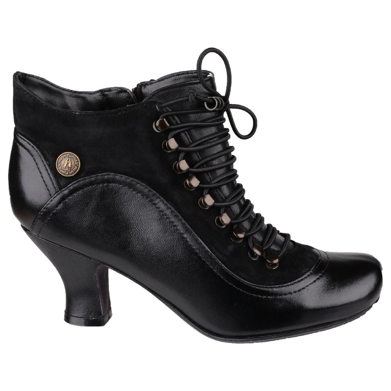 Hush Puppies Vivianna Bottes Noires En Cuir Pour Femmes