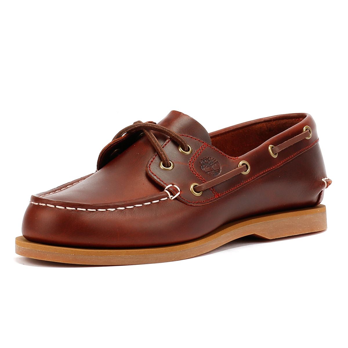 Timberland Classic 2 Eye Chaussures Rouges En Cuir Pour Femmes