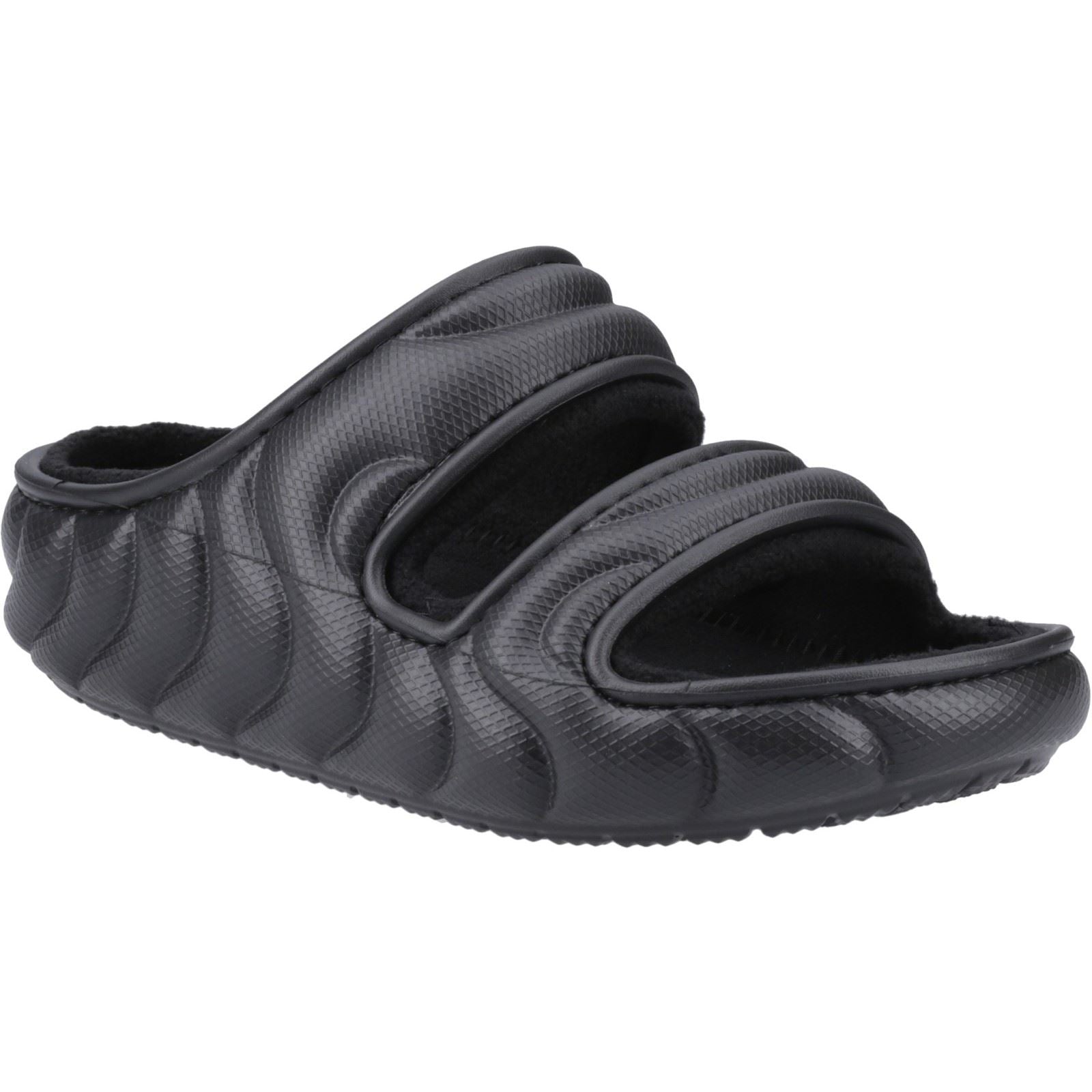 Crocs Classic Cozzzy Overpuff sandales noires pour femme en thermoplastique