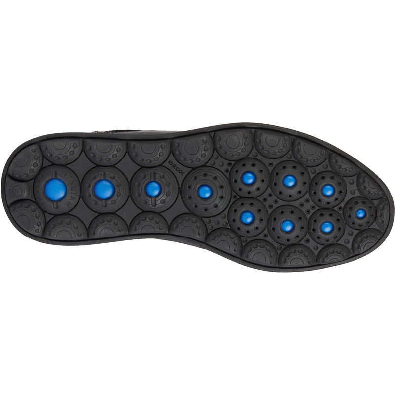 Geox U SPHERICA EC12 Baskets Noires Pour Homme En Cuir De Vachette Pleine Fleur