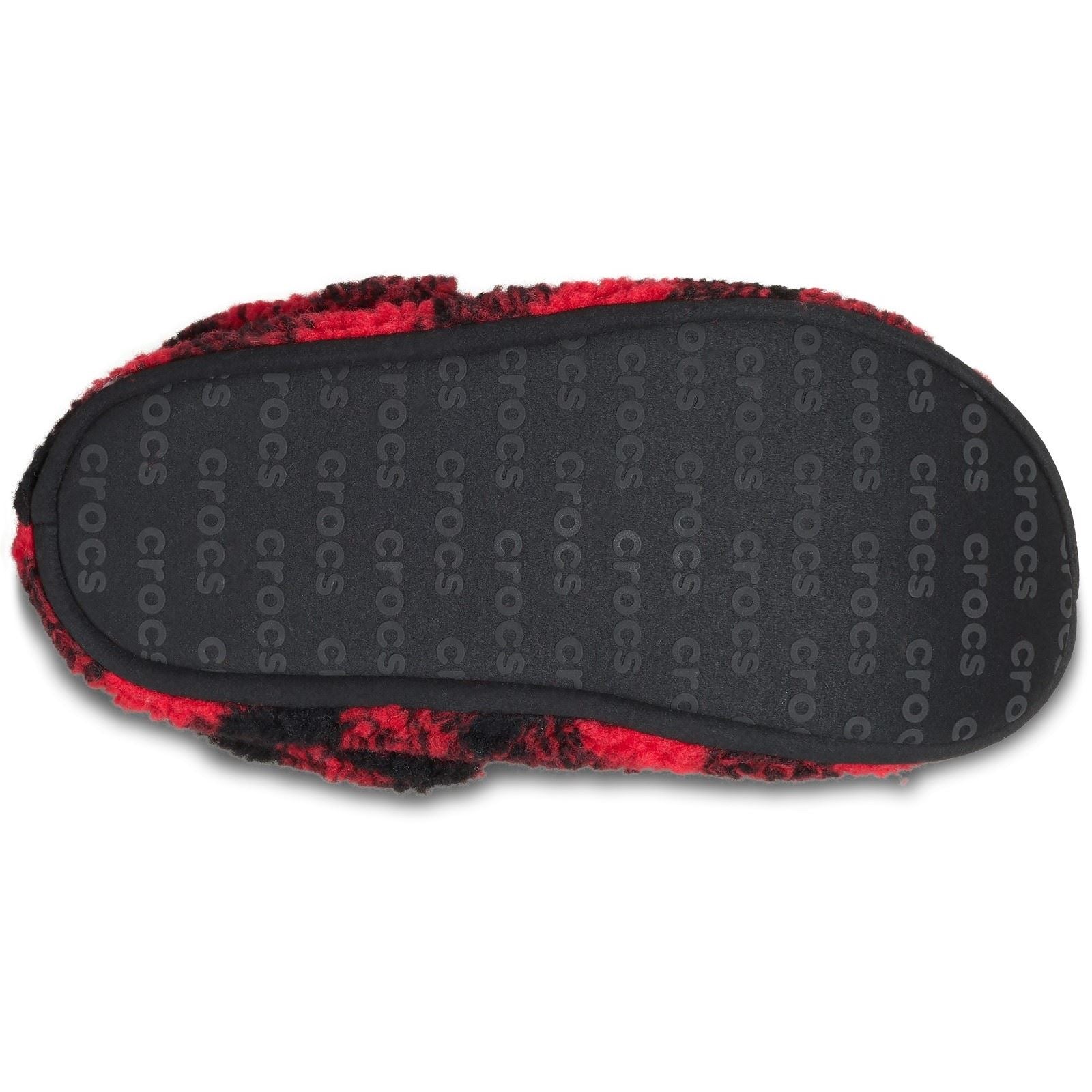 Crocs Classic Cozzzy Chaussons De Style Universitaire Pour Hommes En Polyester Rouge/noir