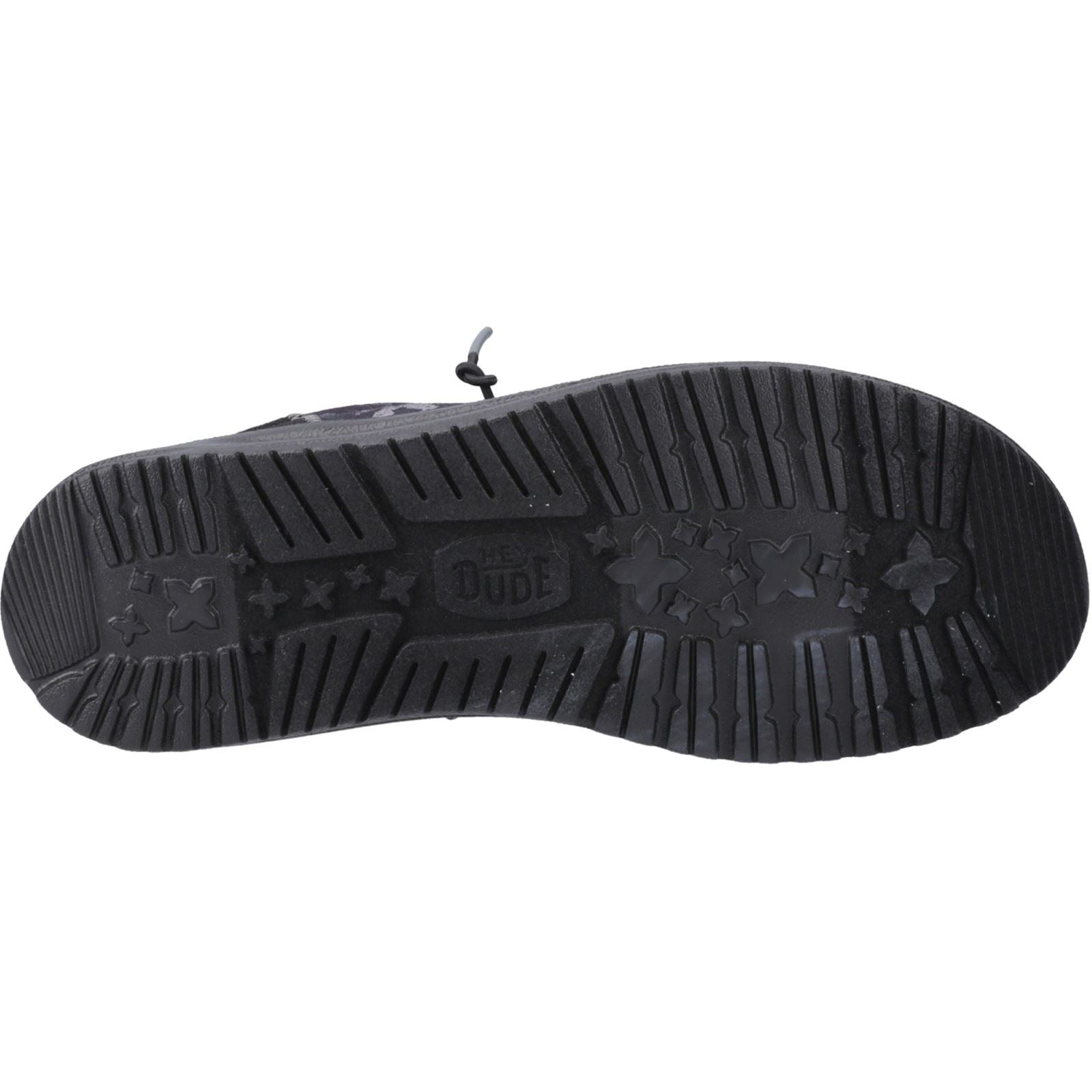 HEYDUDE Wally Funk Hunt Camo Chaussures De Bateau Noires En Tissu Pour Hommes