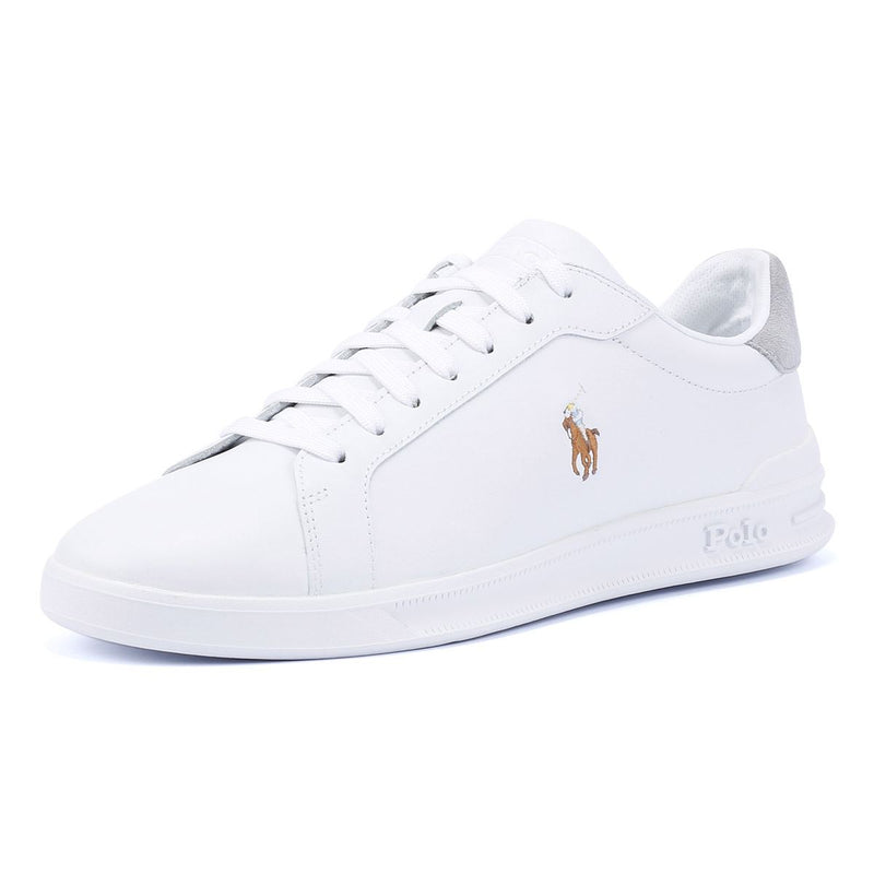 Ralph Lauren Heritage Court II Baskets Blanches En Cuir Pour Hommes