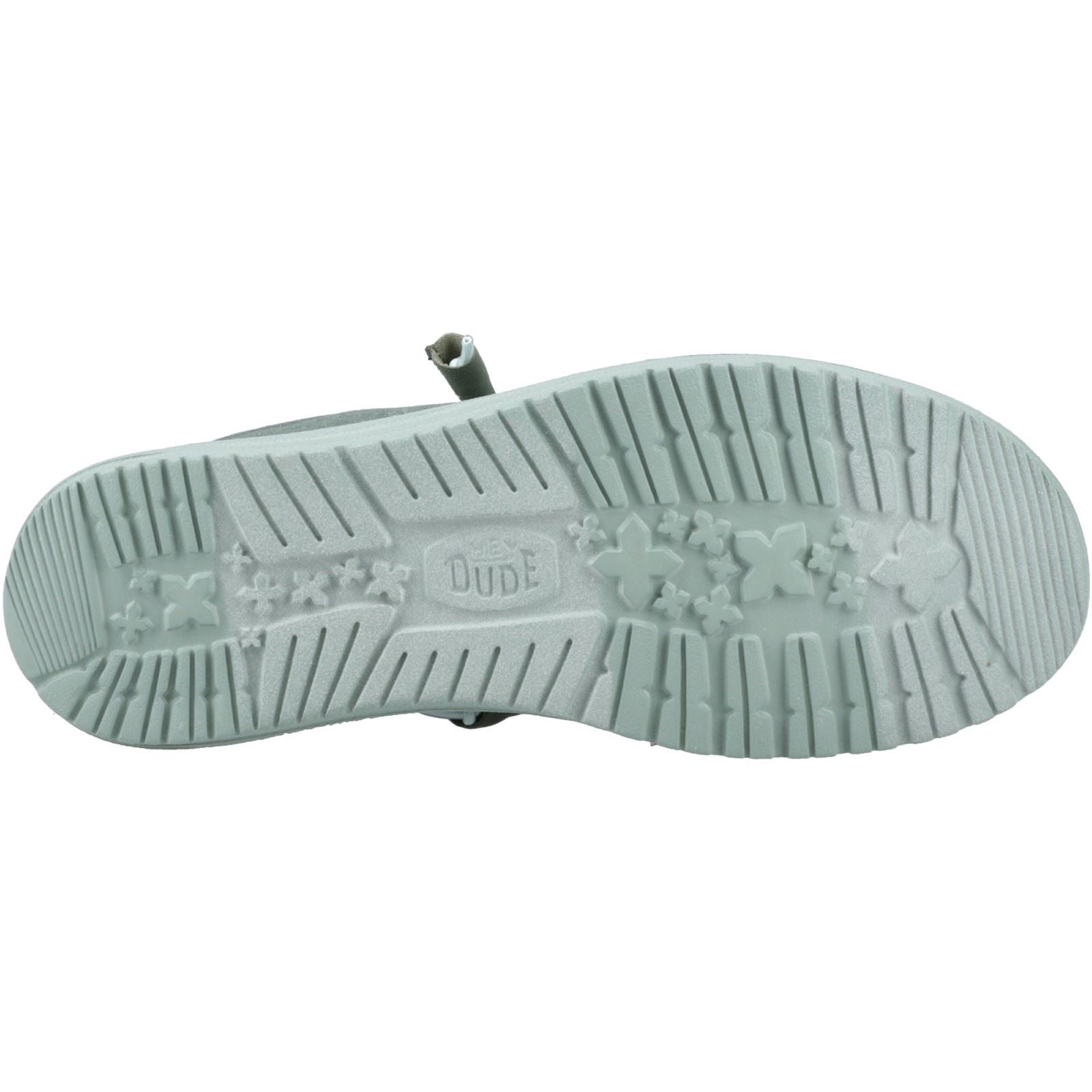 HEYDUDE Wally Canvas Chaussures Mocassins Pour Hommes En 100% Coton Vert Canard/Vert Iceberg