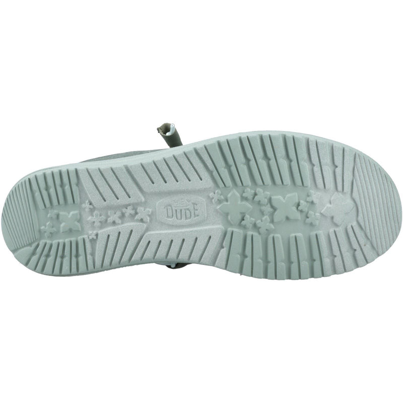 HEYDUDE Wally Canvas Chaussures Mocassins Pour Hommes En 100% Coton Vert Canard/Vert Iceberg