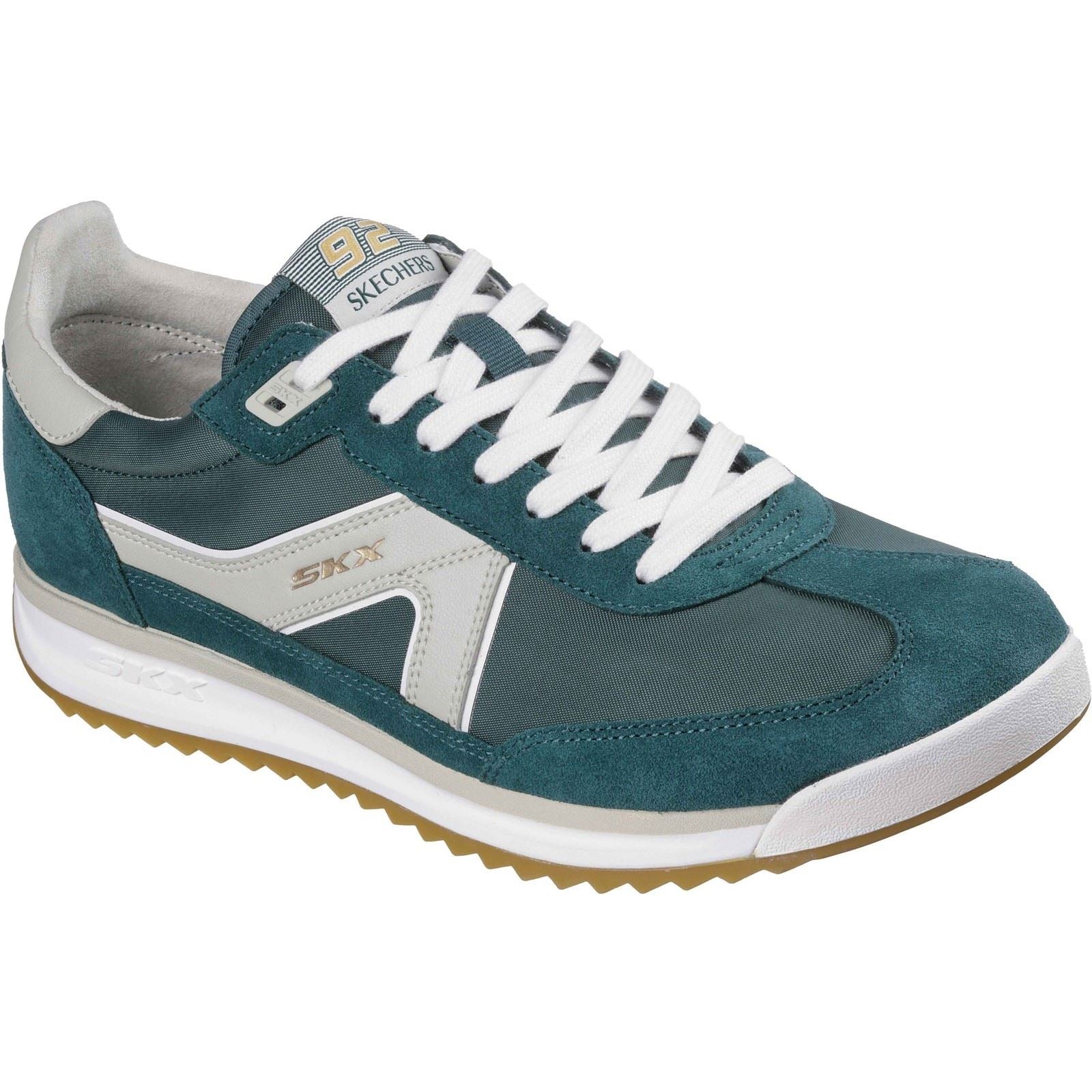 Skechers SKX 92 Spective Baskets En Cuir Pour Hommes Vertes/Blanches