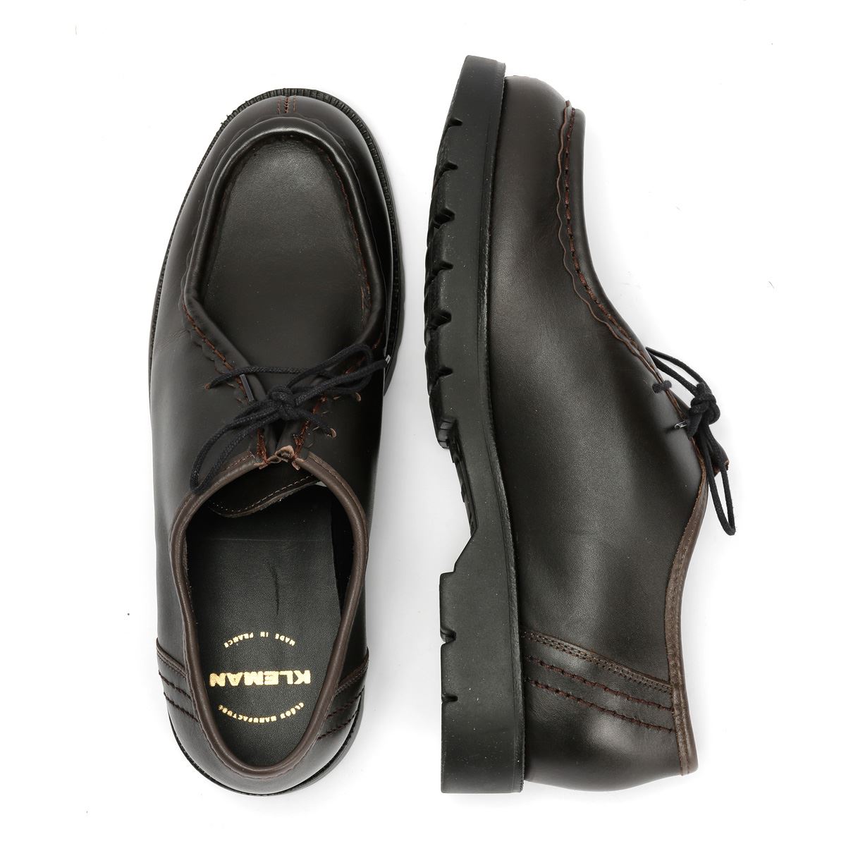 Kleman Padror Chaussures En Cuir Pour Hommes Brunes À Lacets