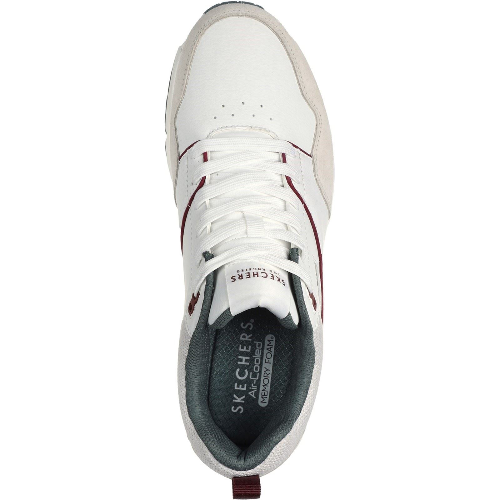 Skechers Uno Retro One Baskets Pour Hommes En Cuir Blanc/Gris