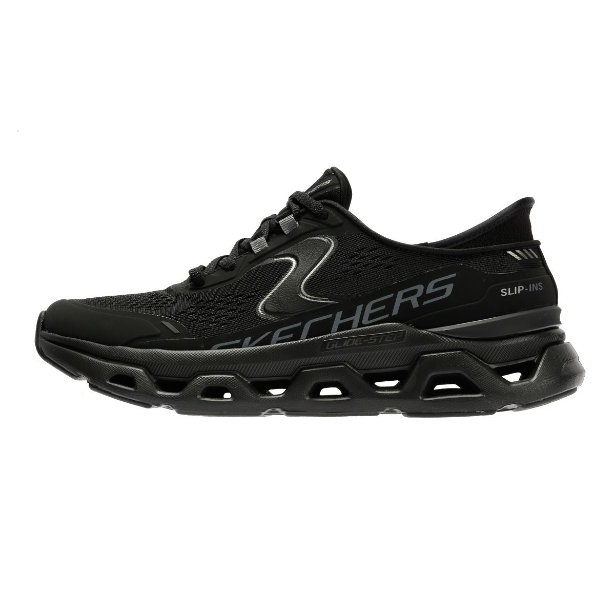 Skechers Slip-Ins Glide Step Altus Baskets Noires En Mesh Pour Femmes