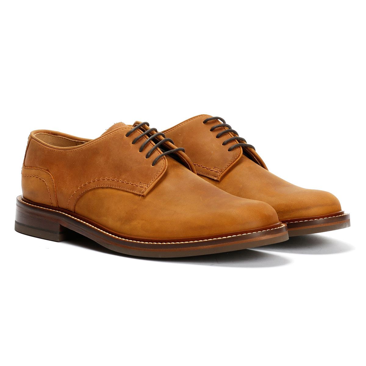 Chapman & Moore Plain Derby Country Chaussures En Cuir Pour Hommes Brunes À Lacets