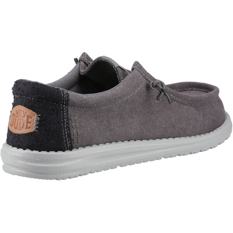 HEYDUDE Wally Workwear Chaussures Mocassins Pour Homme En Granit Gris/Noir En Mélange De Polyester