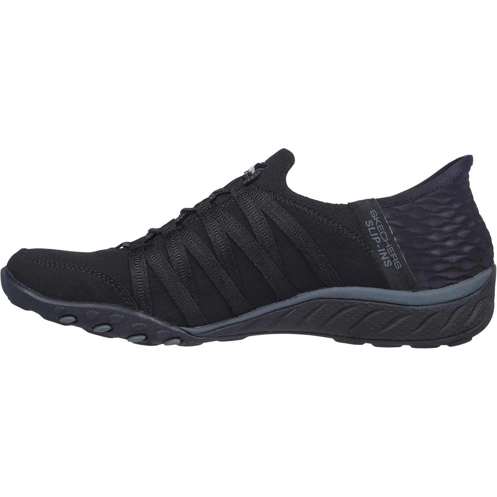 Skechers Breathe-Easy Roll-With-Me Baskets En Maille Tricotée Pour Femme, Noires