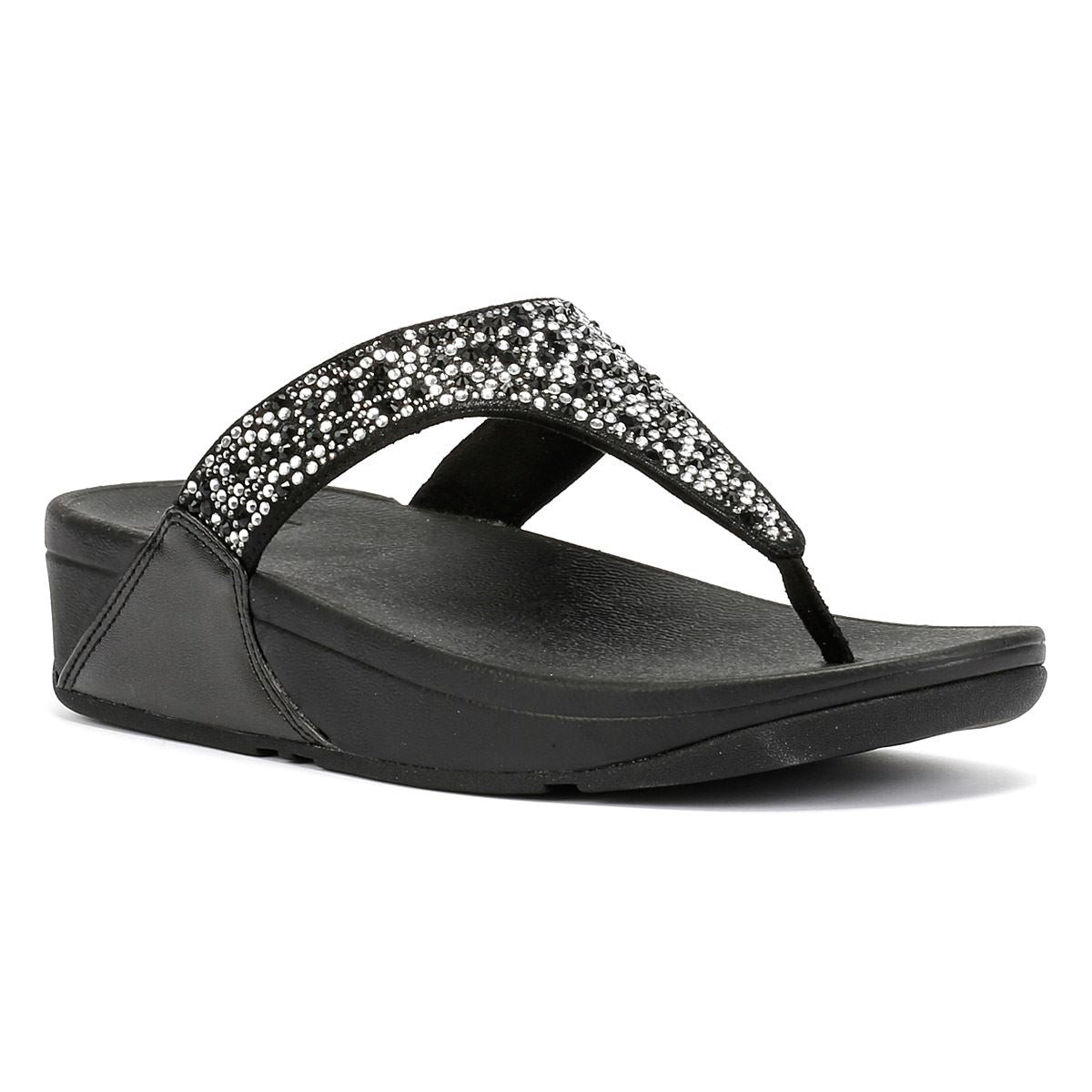 FitFlop Lulu Crystal Mix Sandales Noires Pour Femmes