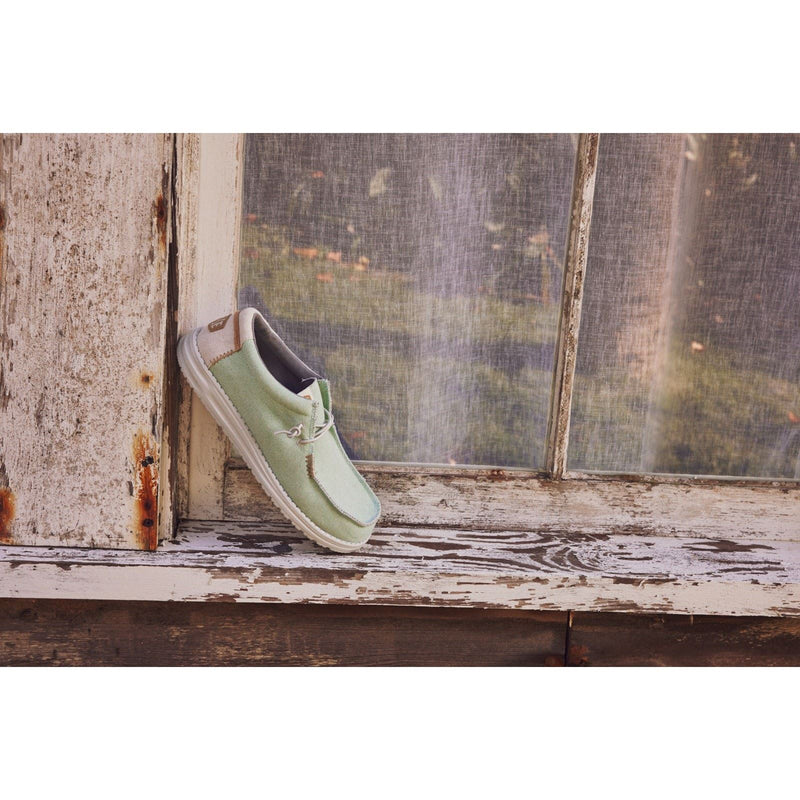 HEYDUDE Wally Coastline Chaussures Bateau Blanches En Toile Pour Hommes