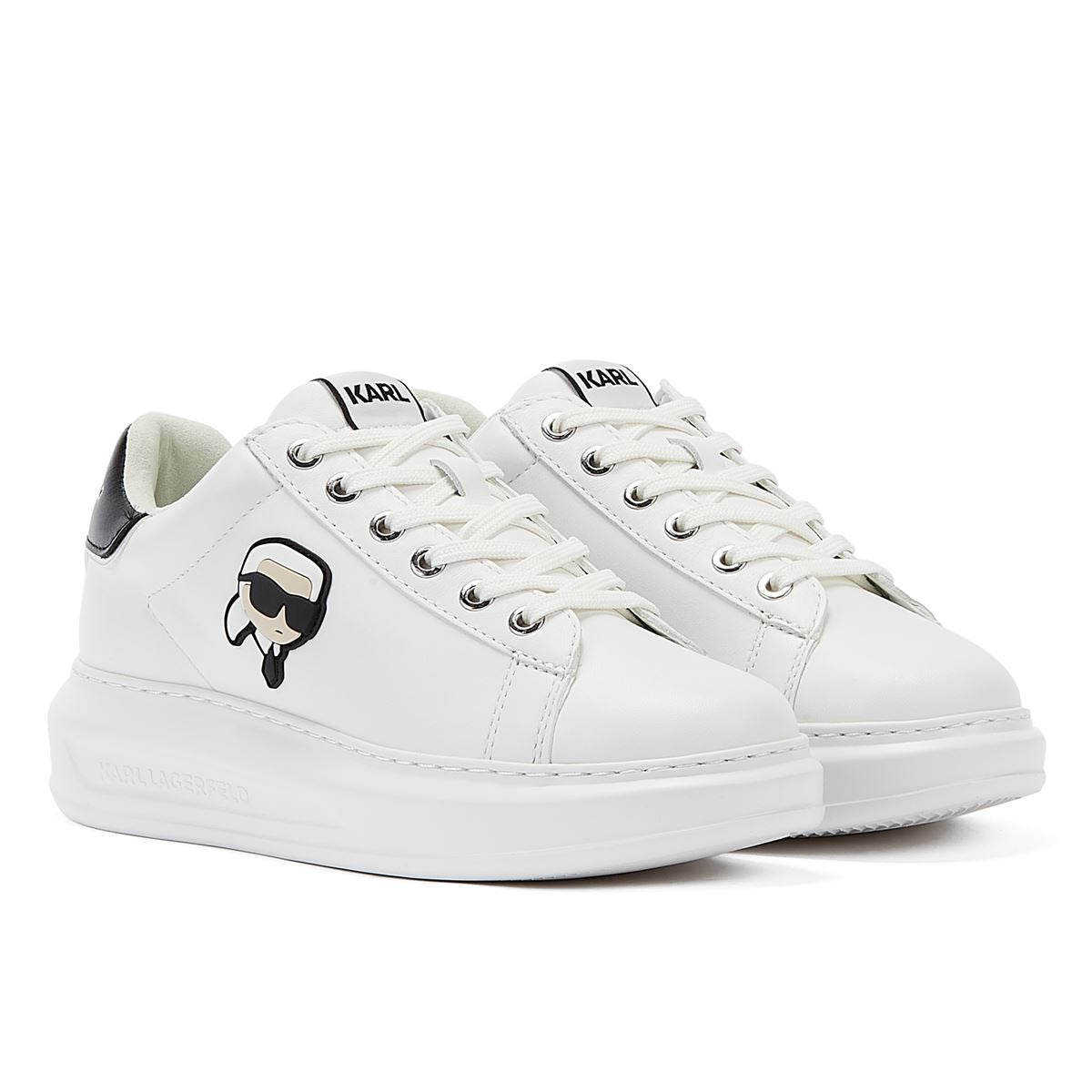 Karl Lagerfeld Kapri Karl Nft Lo Lace Baskets Blanches Pour Femmes