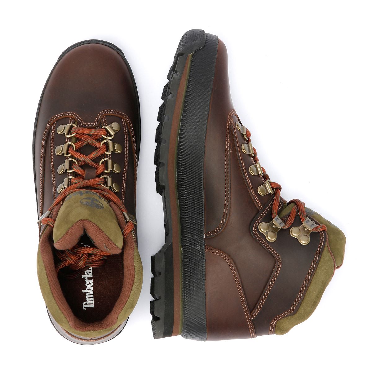 Timberland Euro Hiker Mid Lace Bottes En Cuir Marron Pour Hommes Tower London.FR