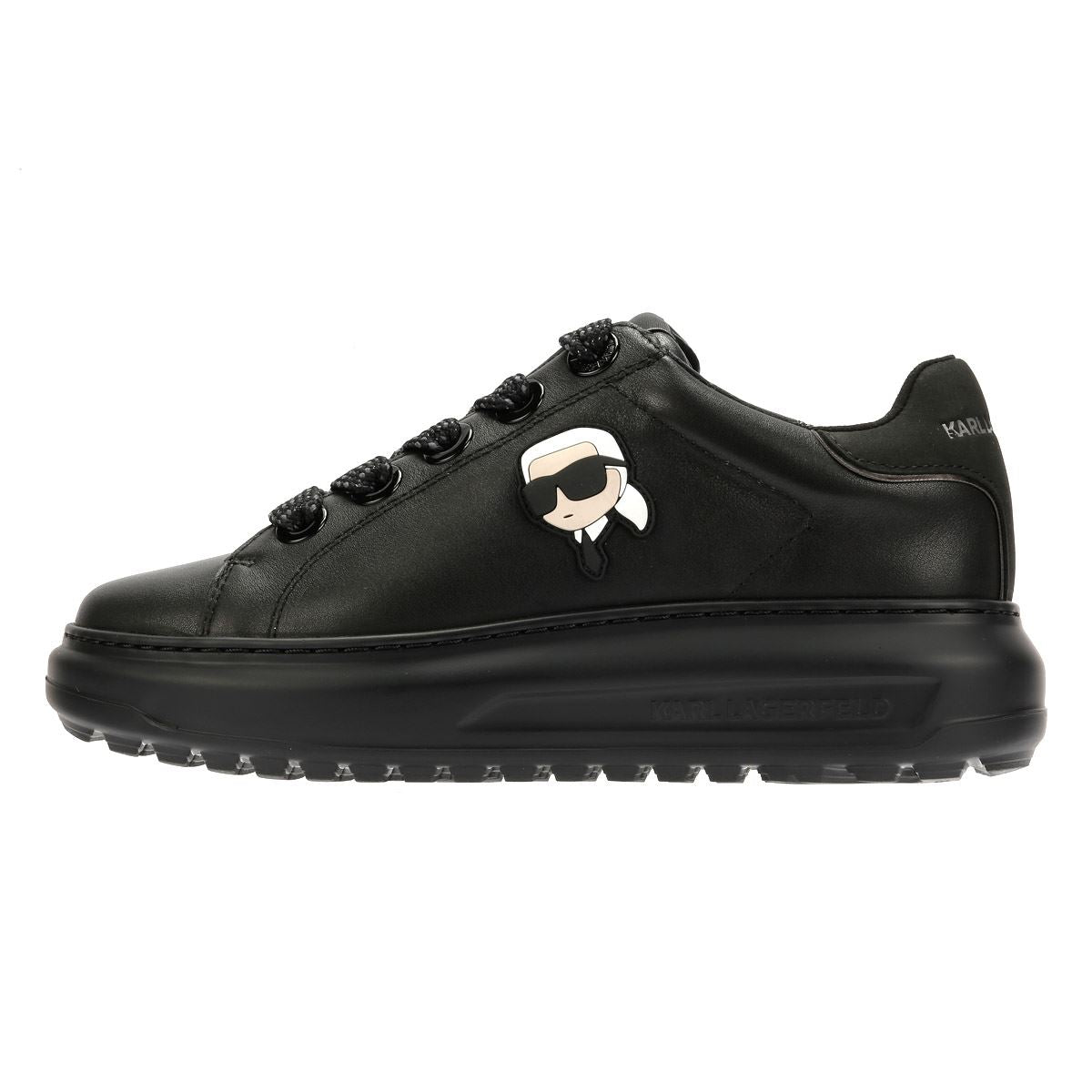 Karl Lagerfeld Kapri Lug Karl NFT Lo Lace Baskets Noires En Cuir Pour Femmes