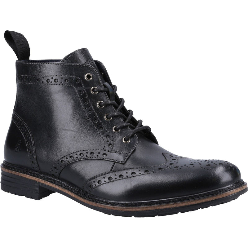 Hush Puppies Joshua Bottes Noires En Cuir Pour Hommes