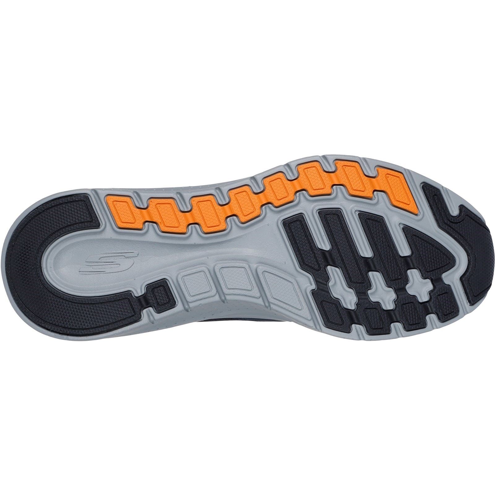 Skechers Arch Fit 2.0 The Keep Baskets Pour Hommes En Cuir Bleu Marine/Orange