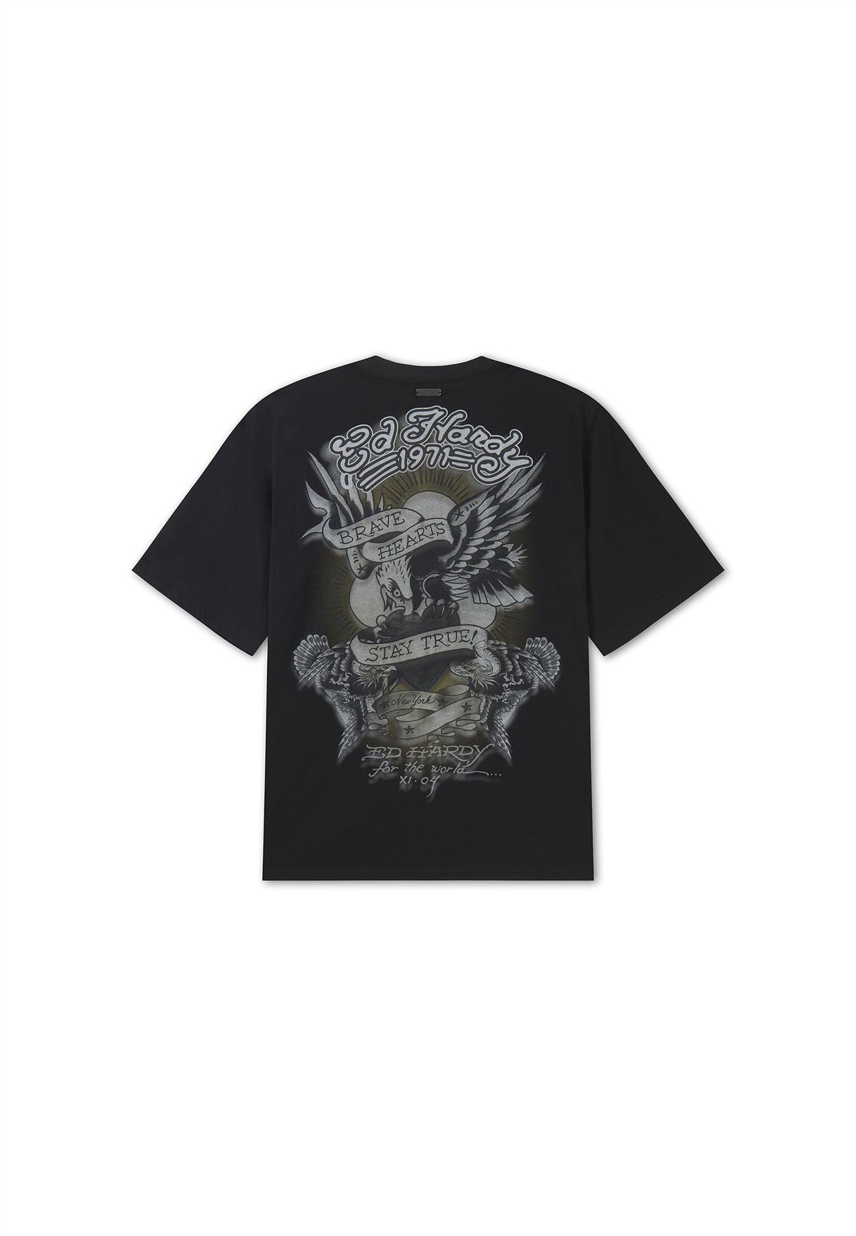 Ed Hardy Stay True Graphic Regular T-Shirts Noirs Pour Hommes