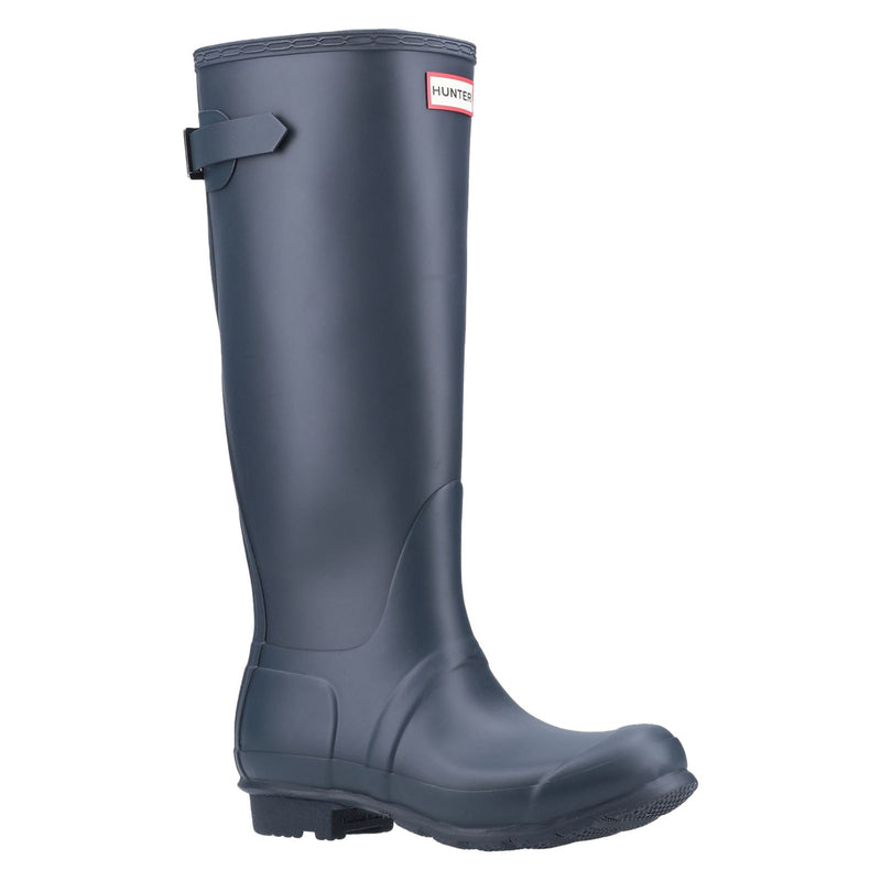 Hunter Original Tall Back Adjustable Bottes En Caoutchouc Bleu Marine Pour Femme