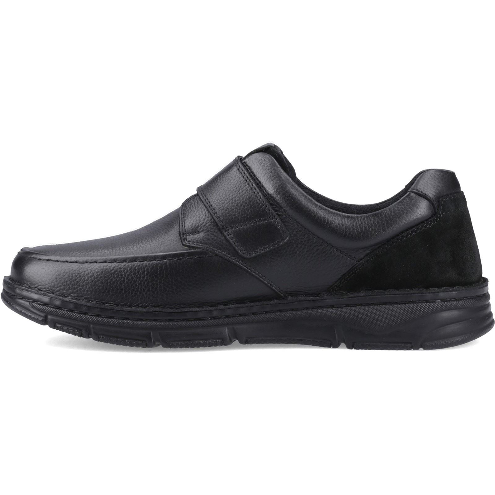 Hush Puppies Forde Touch Fastening Mocassins Noirs En Cuir Pour Hommes
