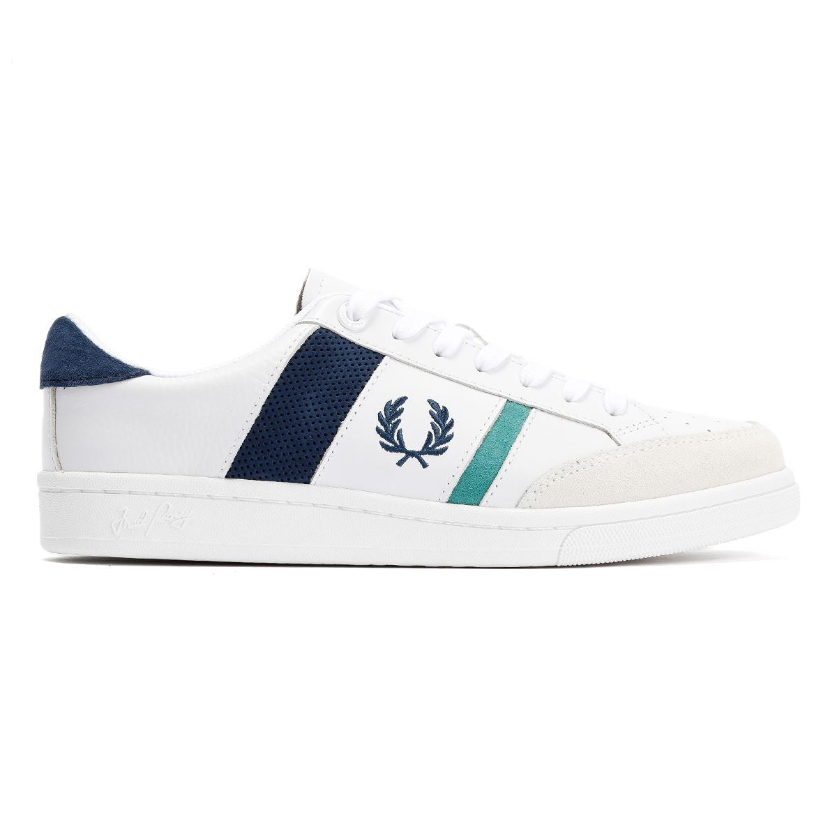 Fred Perry B725 Baskets Blanches En Cuir Pour Hommes