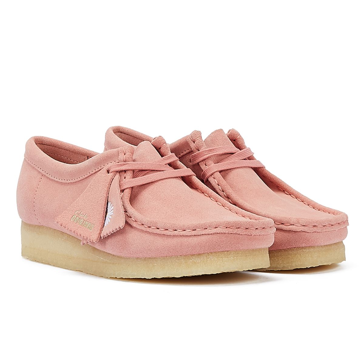 Clarks Originals Wallabee Chaussures En Daim Rose Poudré Pour Femmes