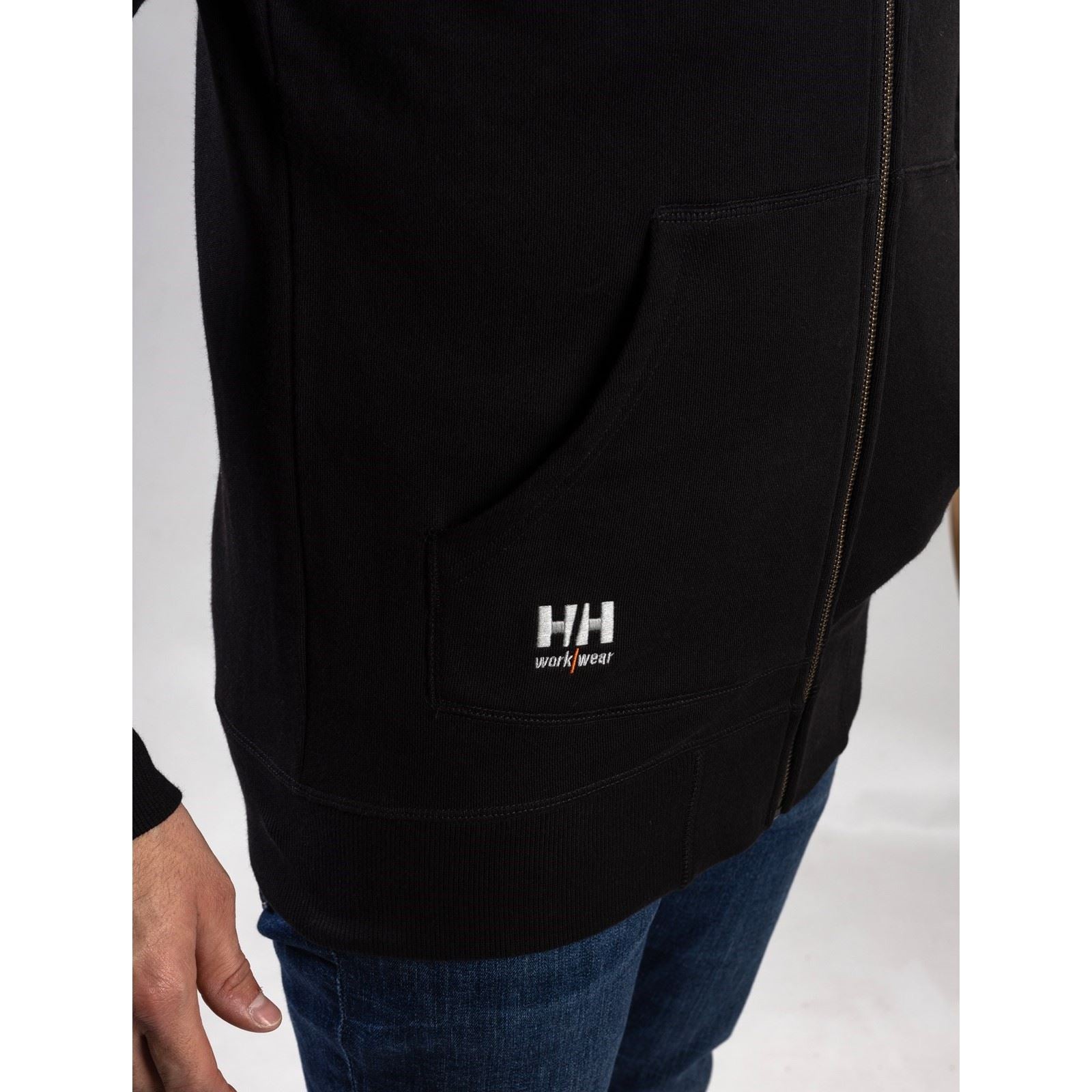 Helly Hansen Workwear Oxford Zip Sweatshirt À Capuche Noir En Coton Pour Homme