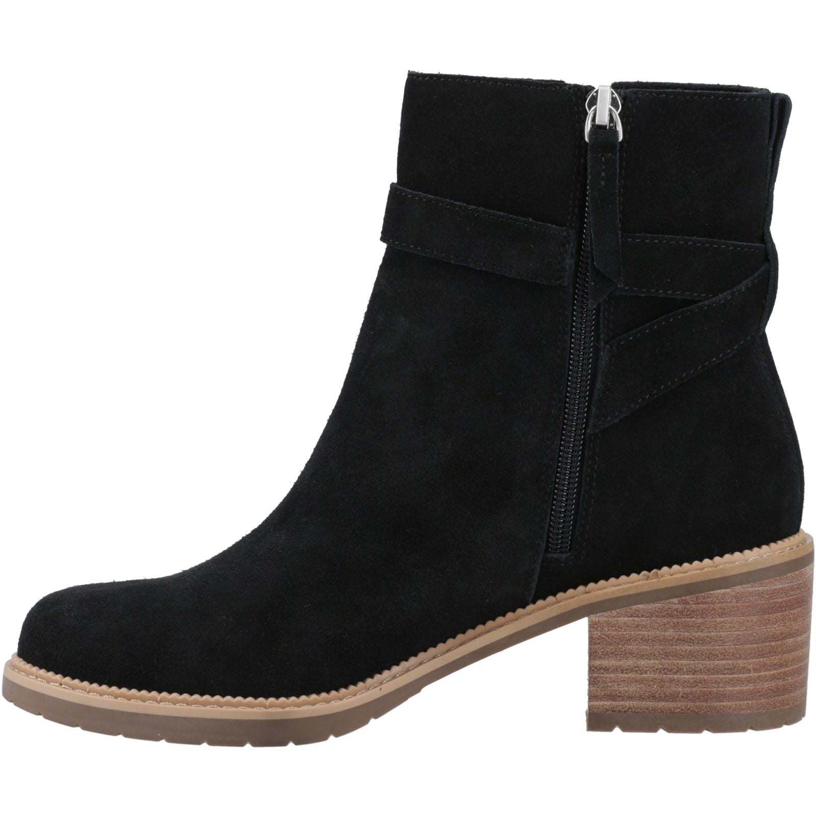 TOMS Hailey Buckle Bottines Noires À Talons En Cuir Pour Femmes
