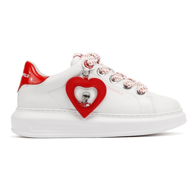 Karl Lagerfeld Kapri Valentine Pendant Baskets Blanches En Cuir Pour Femmes